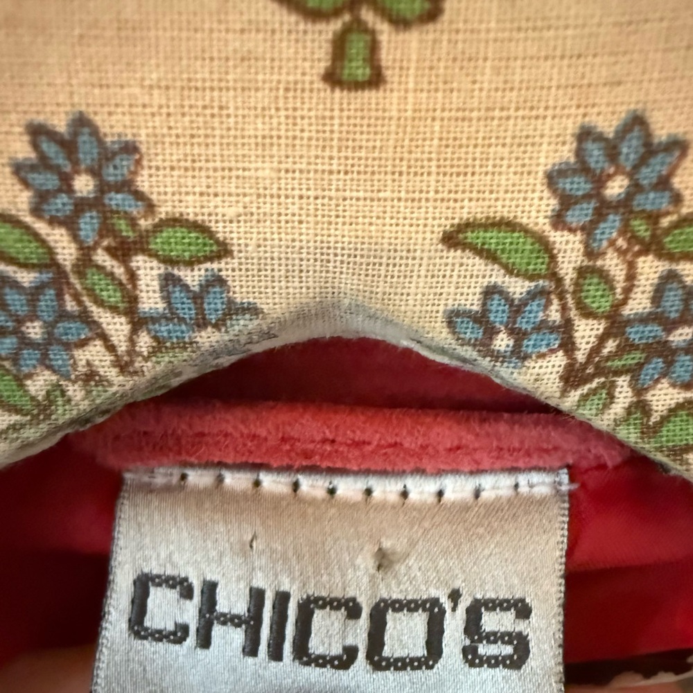 Chico’s western Vermillion Suede Fringed Jacket coral pink sz 3 - Picture 14 of 16